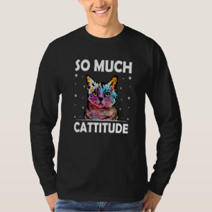 Camiseta Mucha Gato Cattitude Gato Mamá Humor Gato Papá Cow