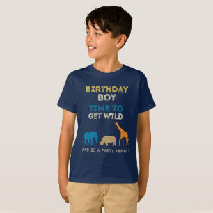 Camiseta Muchacho de la fiesta de cumpleaños del safari de