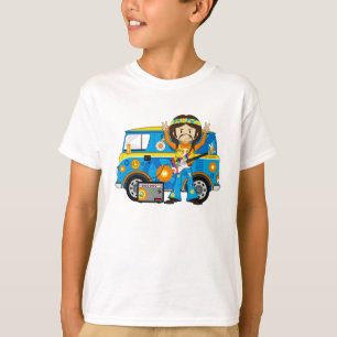 Camiseta Muchacho del Hippie con la guitarra y la