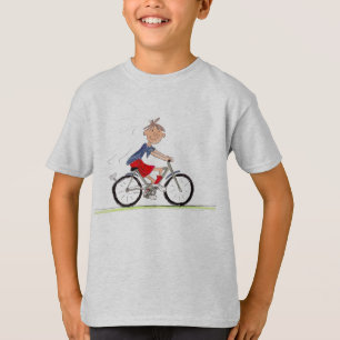 Camiseta Muchacho en el ilustracion de la bici