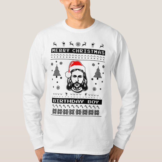 Camiseta Muchacho feo del cumpleaños del día de navidad de (Anverso)
