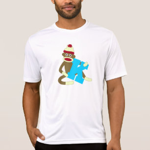 Camiseta Muchacho K del monograma del mono del calcetín