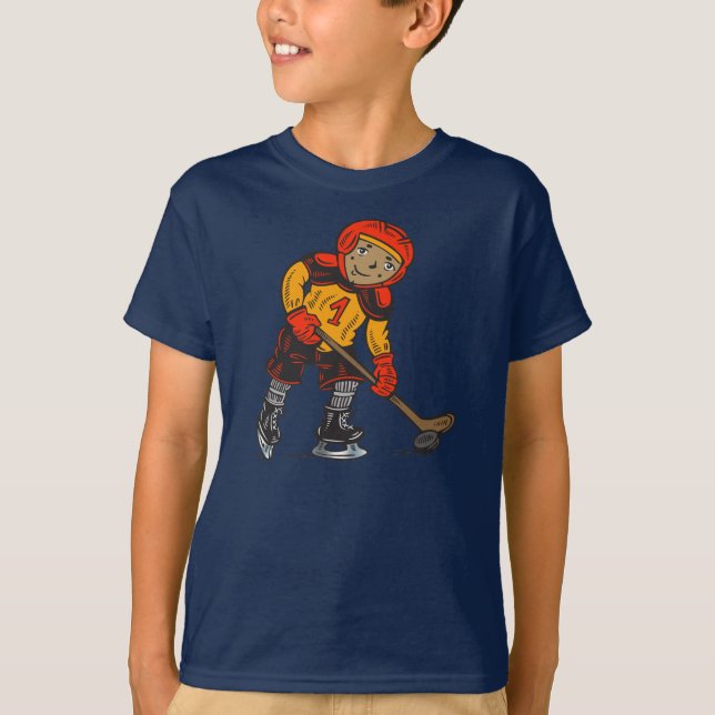 Camiseta Muchacho que juega a hockey (Anverso)