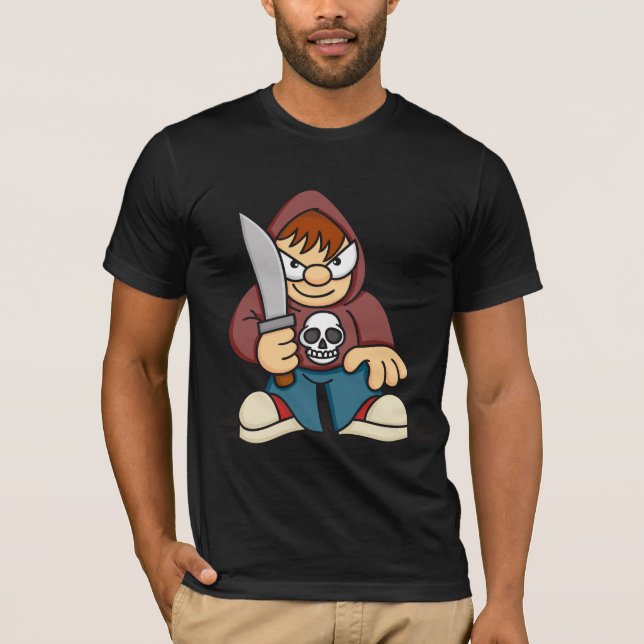 Camiseta Muchacho travieso con el cuchillo (Anverso)