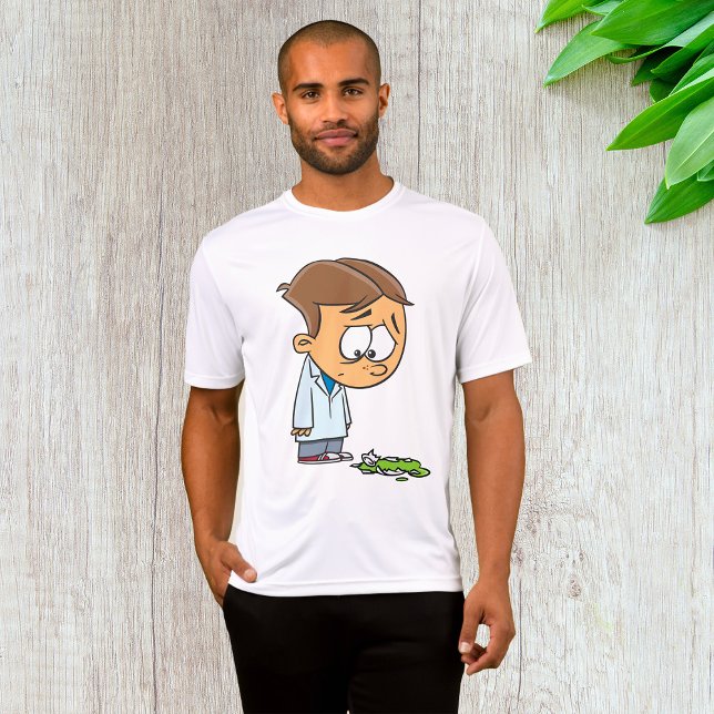 Camiseta Muchacho triste científico con experimento roto (Subido por el creador)