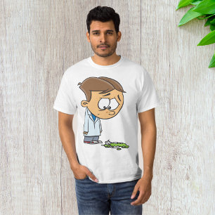Camiseta Muchacho triste científico con experimento roto