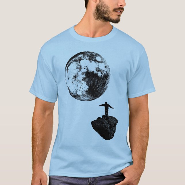 Camiseta Muchacho y la luna - negro (Anverso)