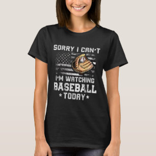 Camiseta Muchachos de béisbol divertidos Lo siento, no pued