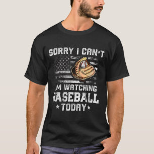 Camiseta Muchachos de béisbol divertidos Lo siento, no pued