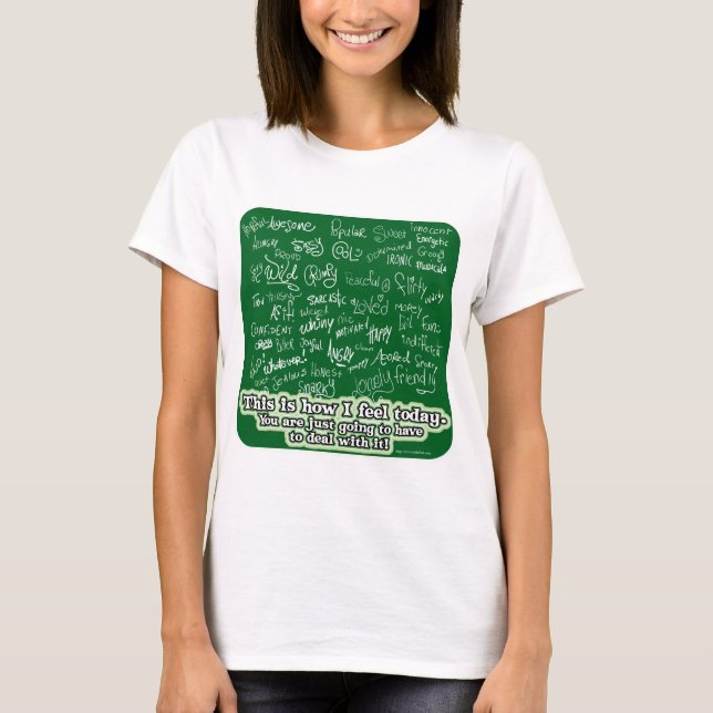 Camiseta Muchas emociones cambian el lema de Chalkboard (Anverso)