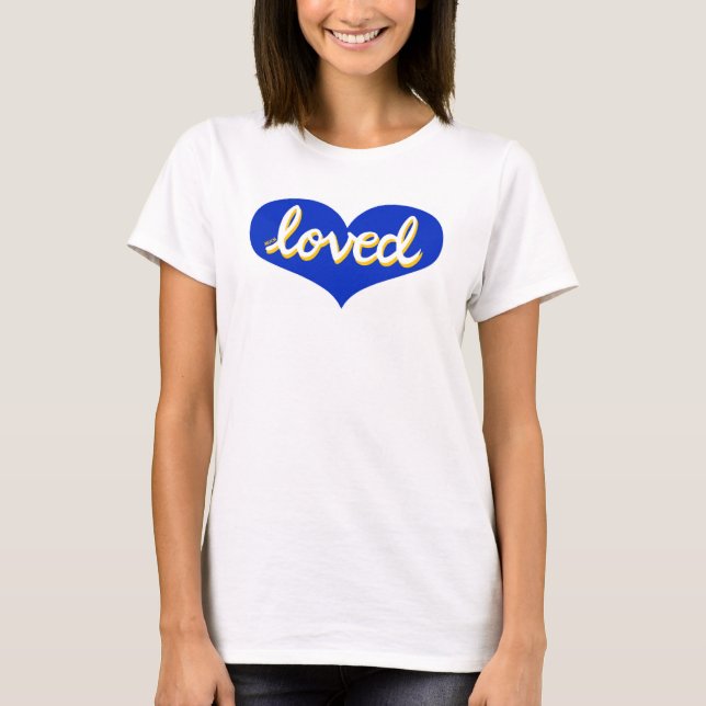 Camiseta MUCHO AMADO - corazón de amor azul- (Anverso)