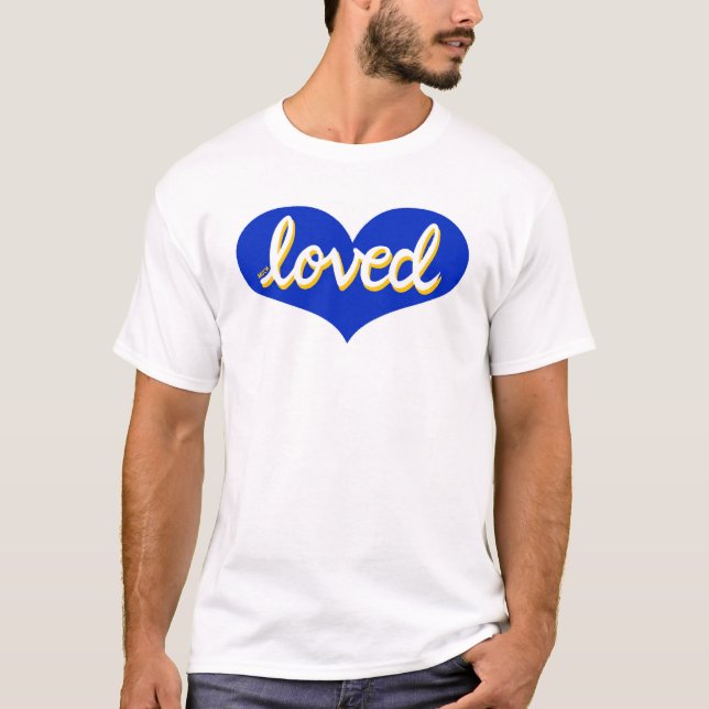 Camiseta MUCHO AMADO - corazón de amor azul- (Anverso)
