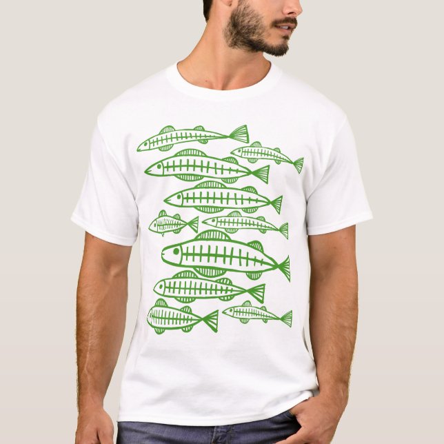 Camiseta Mucho pescado - Aguacate Verde (Anverso)