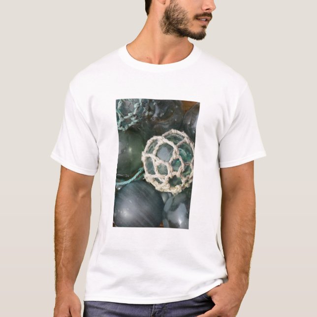 Camiseta Muchos flotadores de pesca de vidrio, Alaska (Anverso)
