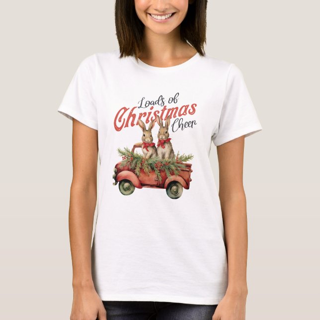 Camiseta Muchos Navidades saludan a los conejos en Camión R (Anverso)