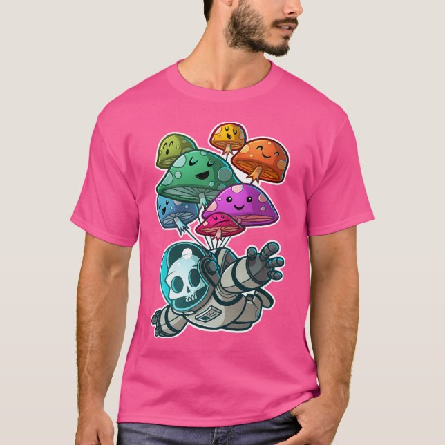 Camiseta Muchroom Paratrooper Kawaii Skull (Anverso)