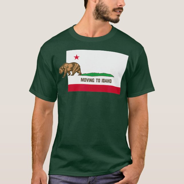 Camiseta Mudándose A Idaho Dejando Gracioso A California (Anverso)