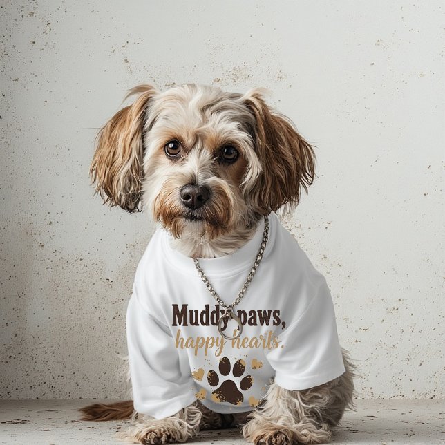 Camiseta Muddy Paws Happy Hearts Mug – Funny Dog Mom Gift (Subido por el creador)