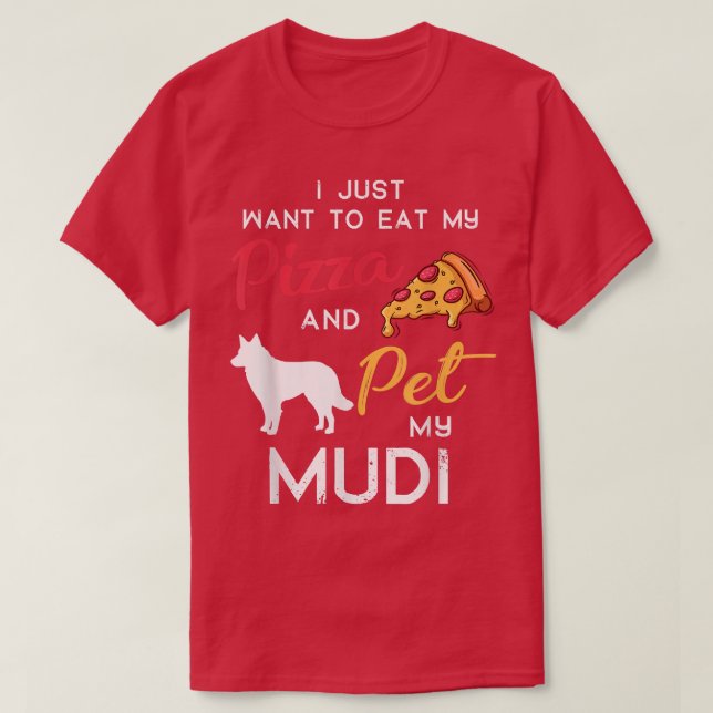 Camiseta Mudi Dog Pizza Lover Dueño Navidades Regalo de cum (Diseño del anverso)