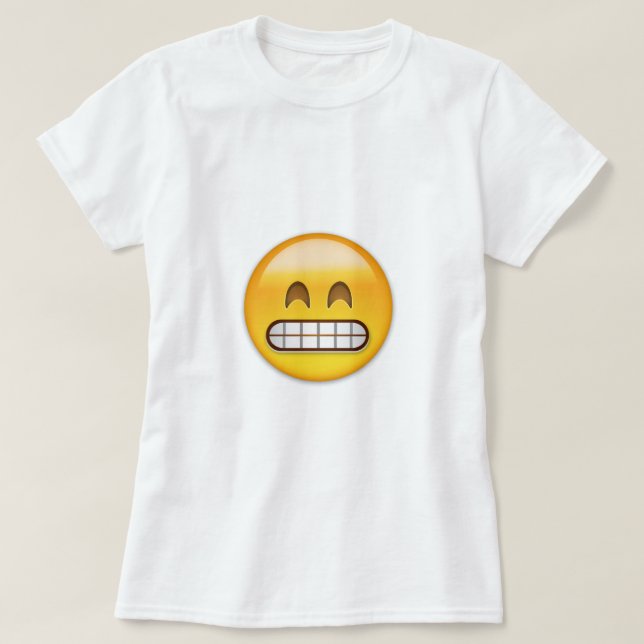 Camiseta Mueca de la cara con emoji sonriente de los ojos (Diseño del anverso)