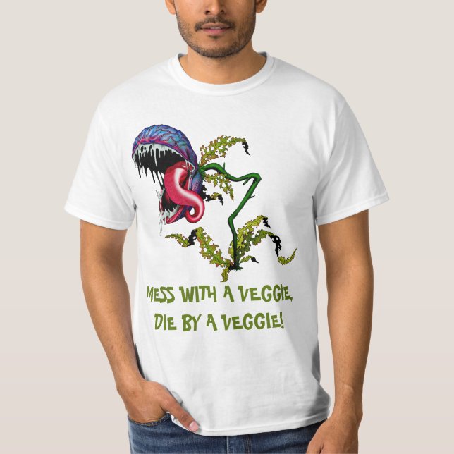 CAMISETA MUERA POR UN VEGGIE: PLANTA CARNÍVORA (Anverso)