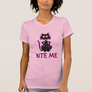 Camiseta ¡Muérdame! Diseños del regalo del gato