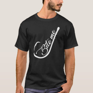 Camiseta Muérdame pesca divertida del gancho de pescados