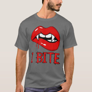 Camiseta Muerdo Labios De Vampiro Colmillos Horror Hallowee