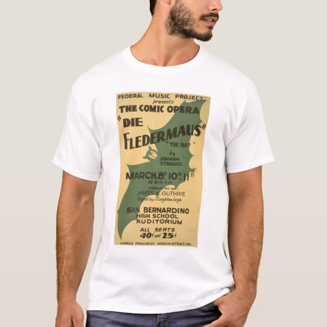 Camiseta Muere Fledermaus Strauss WPA 1938 (Anverso)