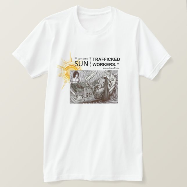 Camiseta muerta del ojo con la cita 2 de Vannak (Anverso del diseño)