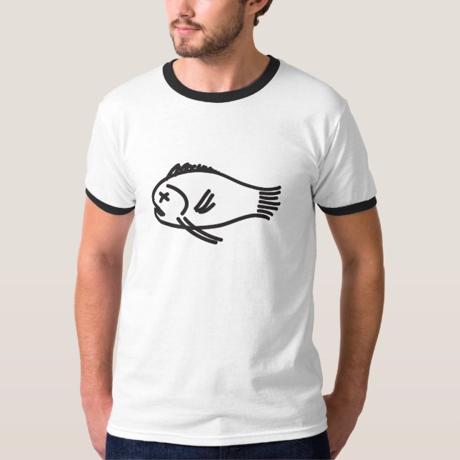 Camiseta muerta ilustrada de los pescados (Anverso)
