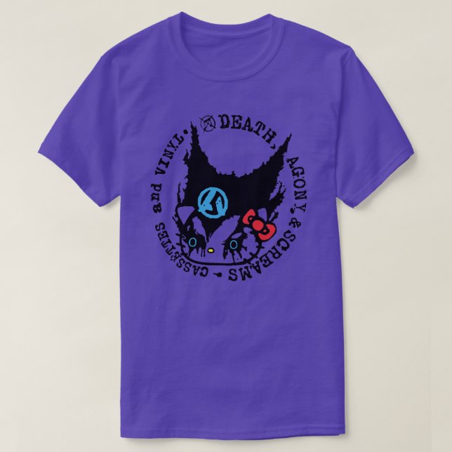 Camiseta Muerte, agonía y gritos cassettes y vinil (Diseño del anverso)