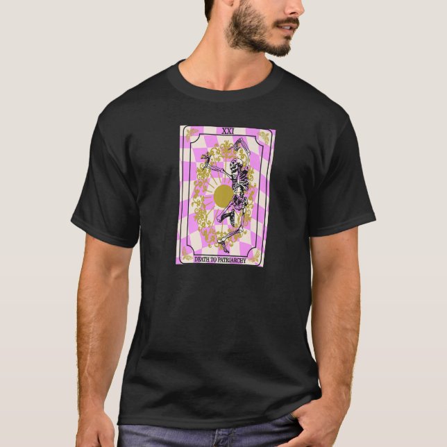Camiseta Muerte Al Patriarcado Skeleton Tarot Card Pro Roe  (Anverso)