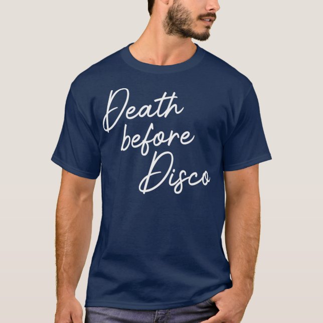 Camiseta Muerte antes de disco Gracioso guión casual de los (Anverso)