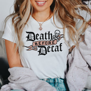Camiseta Muerte antes de la tipografía del cráneo sordo
