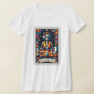 Camiseta Muerte antes del café sordo tarot