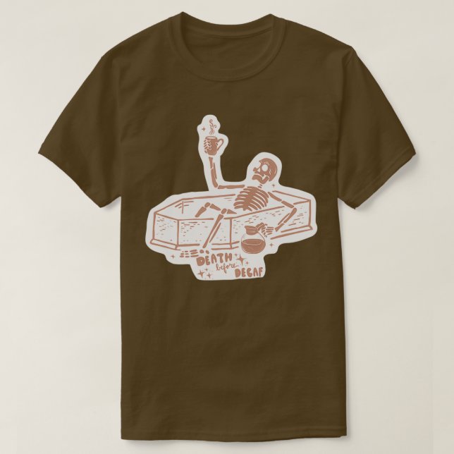 Camiseta Muerte antes del Pegatina sordo (Diseño del anverso)