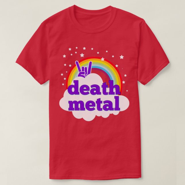 Camiseta Muerte arco iris rosa metalizado (Diseño del anverso)