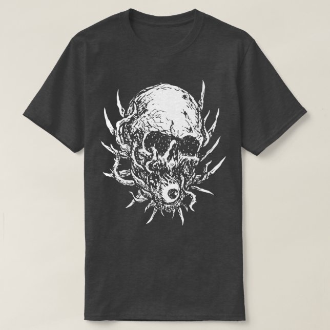 Camiseta Muerte brutal Metalizado Cráneo Eterno de Ojos por (Diseño del anverso)