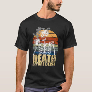Camiseta Muerte de cosecha antes del café sordo Skeleton ja