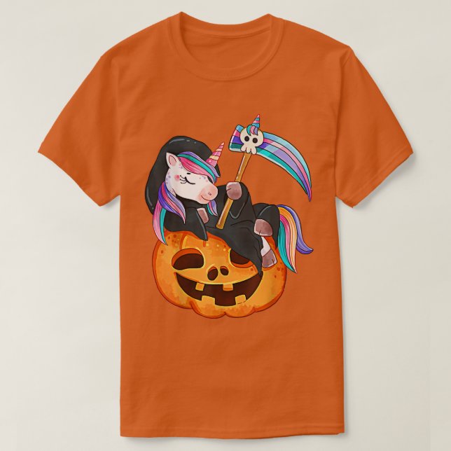Camiseta Muerte de disfraz de Halloween de Unicornio Sobre  (Diseño del anverso)