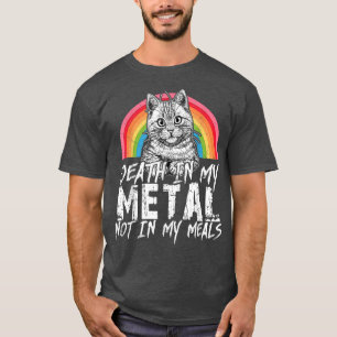 Camiseta Muerte De Gato Satánico En Mi Metalizado No En Mis