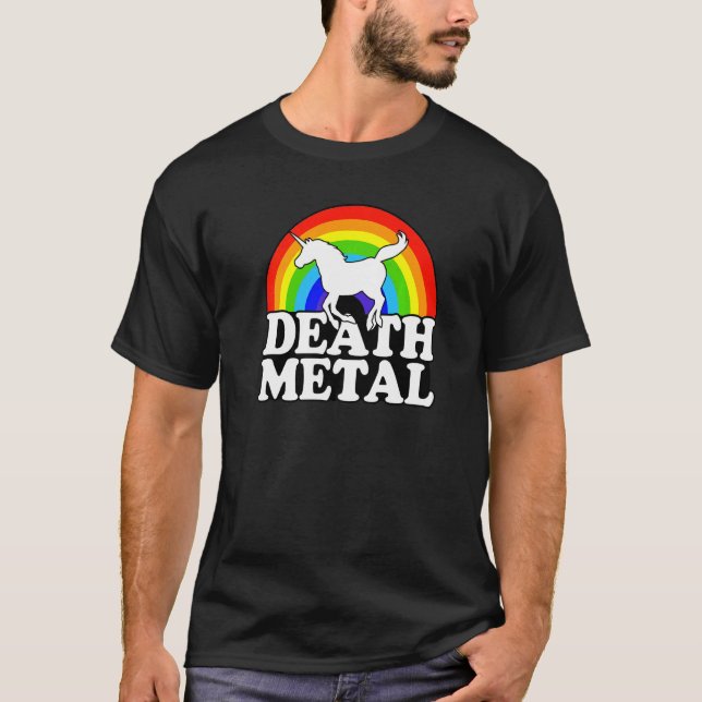 Camiseta Muerte del arcoiris de Unicornio Metalizado carne  (Anverso)