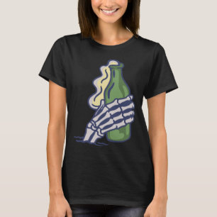 Camiseta muerte del esqueleto bebiendo botella