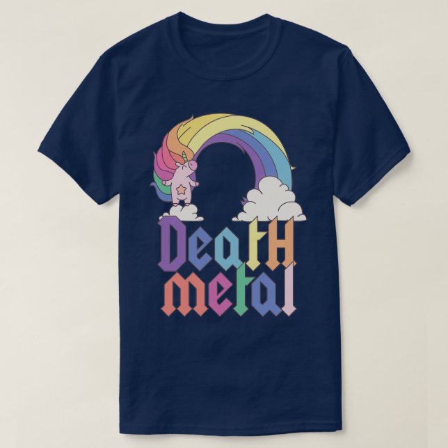 Camiseta Muerte divertida Metalizado Unicornio Cute Rock Ba (Diseño del anverso)