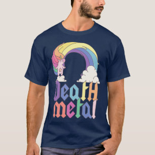 Camiseta Muerte divertida Metalizado Unicornio Cute Rock Ba