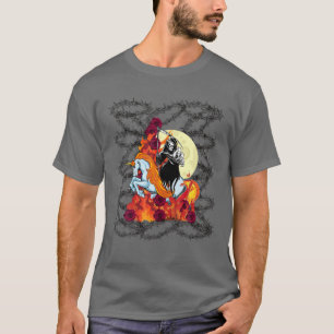 Camiseta Muerte divertida montando unicornio Cute Kawaii Ma