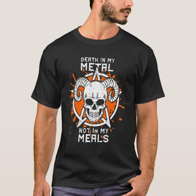 Camiseta Muerte En Mi Metalizado No En Mis Comidas Vegan Me (Anverso)
