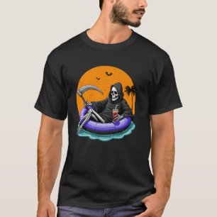 Camiseta Muerte en vacaciones esqueleto divertido de Hallow