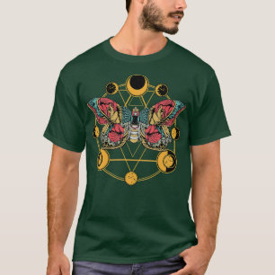 Camiseta Muerte Mariposa Moth Moon Phases Gótica Esotérica 